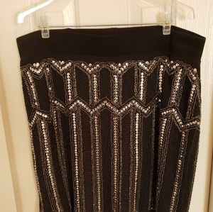 Torrid Black Sequin Design Skirt